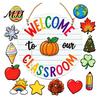 Yearly Seasonal Welcome Sign for Front Door Festive with 13 Interchangeable Accessories, Farmhouse Sign, Theme Decor Entryway Rustic Wooden
