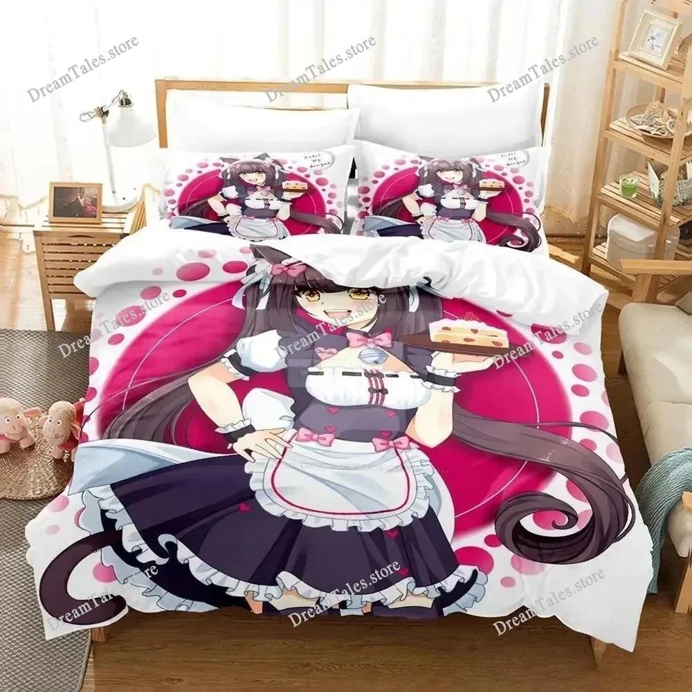 3D Print Anime Kawaii Girls Nekopara Bedding Set Single Twin Full Queen King Size Bed Set Aldult Kid Bedroom Duvet Cover Sets741