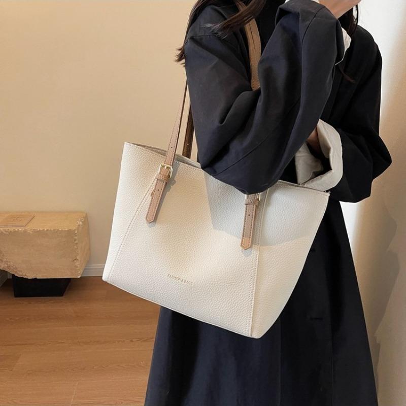 Large Capacity Bag Women's Bag New Casual Trendy Fashion Retro Shoulder Tote Bag Soft Leather