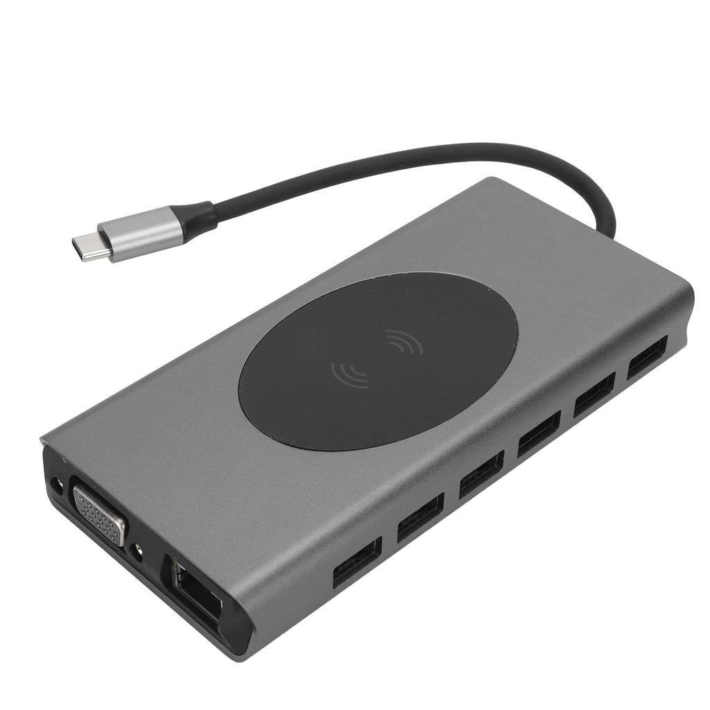 15 in 1 Docking Station 4K 30Hz High Definition High Speed Wireless Charging 10W Multiport USB C
