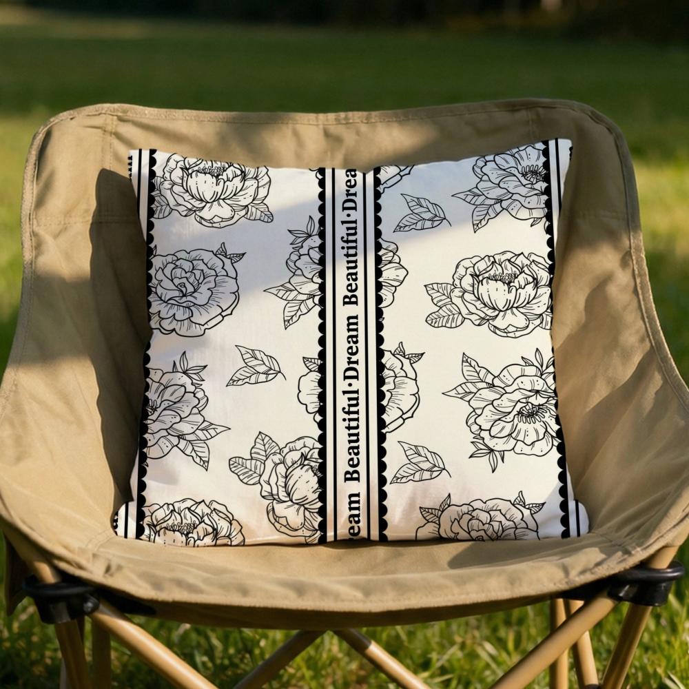 Beautiful Retro Flowers Cushion Cover Soft Reversible  Durable Pillow Cover  MultiScene Use for Home  Car Daily Comfort