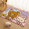 R-Rilakkuma Anime Floor Mat Floor Mat Soft Flannel Non-Slip Door  Rug for Living Room