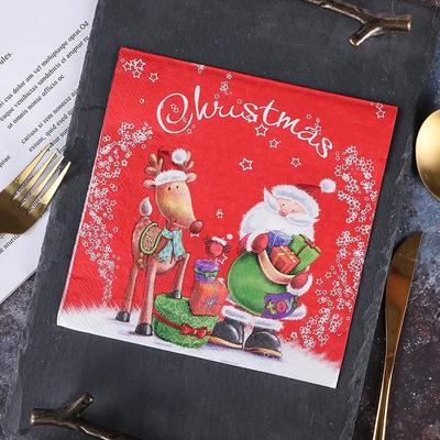 20pcs/Pac 33*33cm 2-Ply Disposable Party Napkin Christmas Pattern