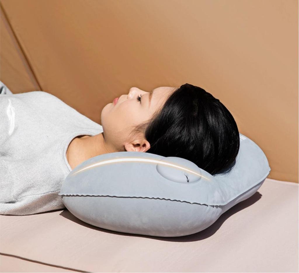 Camping Inflatable Pillow Portable Ultralight Travel Hiking Air Sleeping Pillow for Neck and Lumbar Support Universal Car Lumbar Cushion