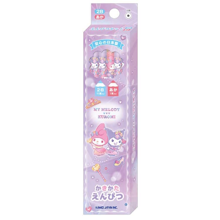 Kamio Japan My Melody Kuromi Dozen Glitter Dress Writing New School 067997 & Pencils, Design, 12-Piece Set, Pencils, Year,