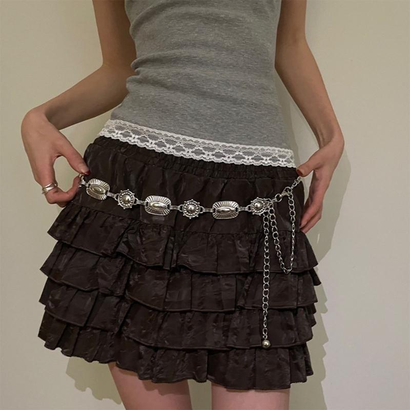 Lady Ethnic Patterns Waist Chain for Banquets Woman Skirt Dress Body Waist Chain