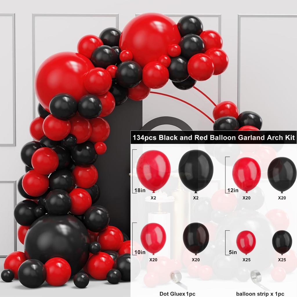 107Pcs multi-color latex balloon set suitable for birthday parties, weddings, Valentine's Day party decoration