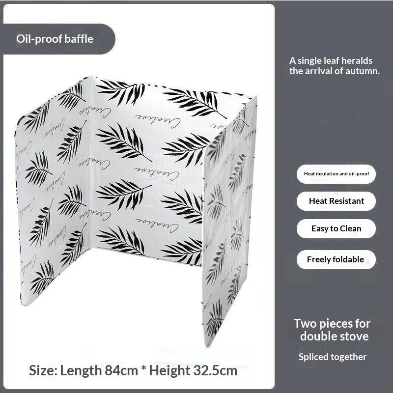 Gas Stove Foldable Aluminum Foil Anti-Splash Baffle, Heat Insulation Oil Splatter Guard With Overflow Protection For Kitchen Coo