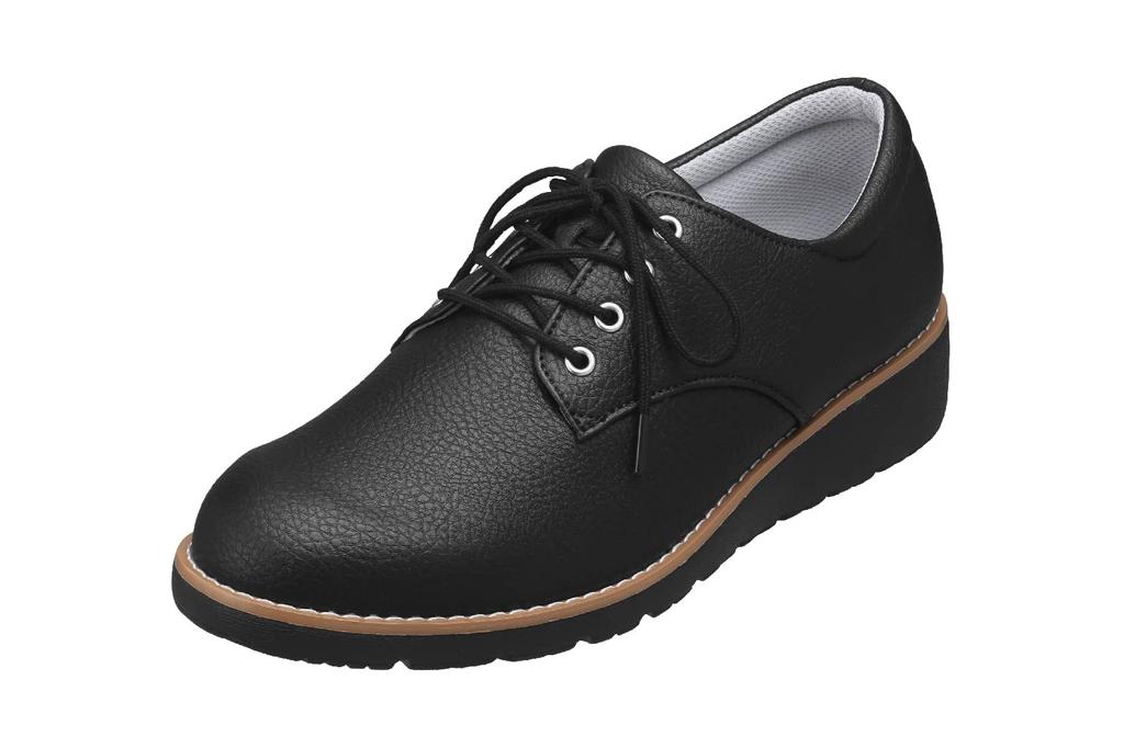 Pansy FD101 Fe De Fleur Women's Shoes, 3E, Lace-Up, Size 24.0cm, Black