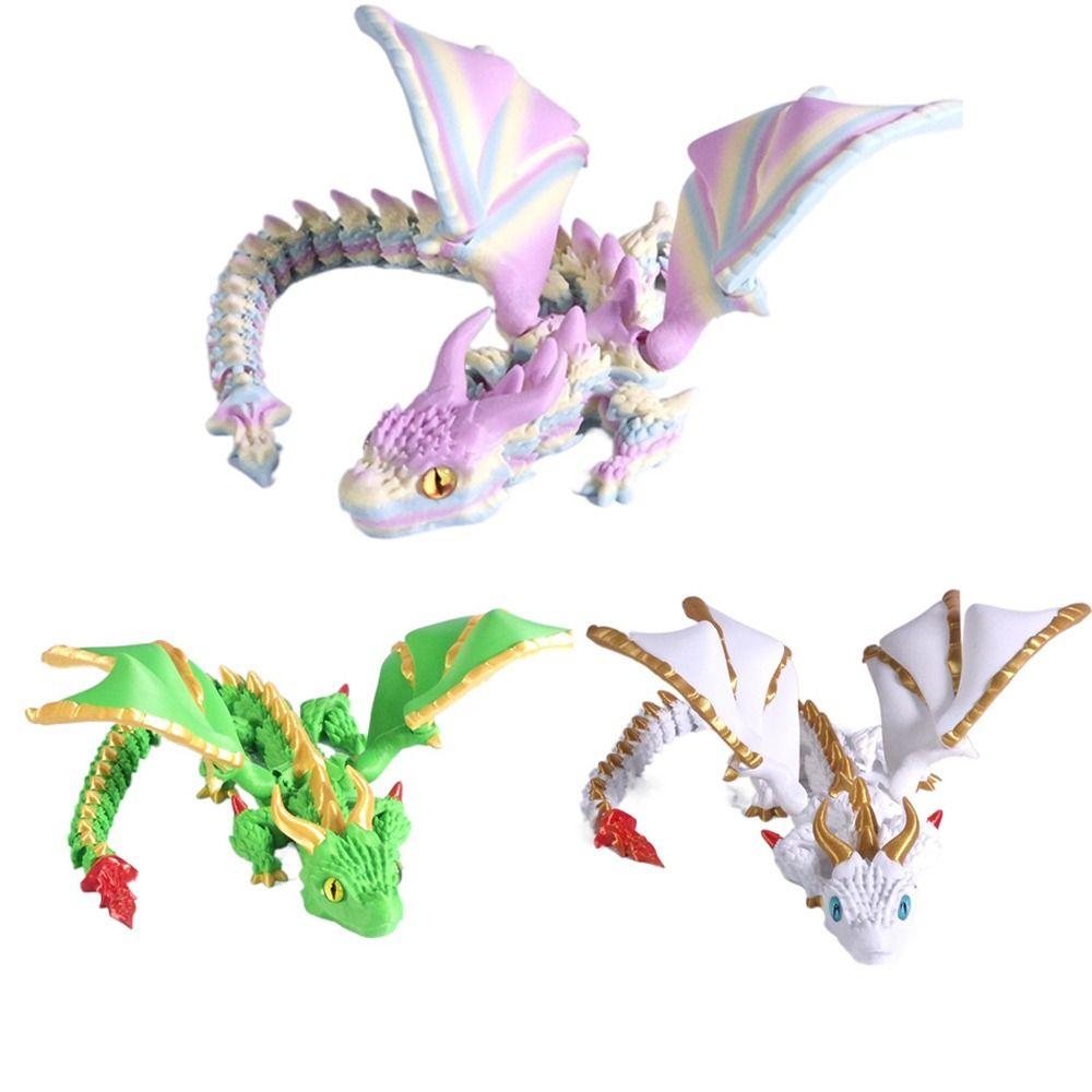 Cool 3D Printed Wyvern Dragon with Wings Simulation Model Gift Articulated Dragons Fidget Dragons Desktop Ornaments