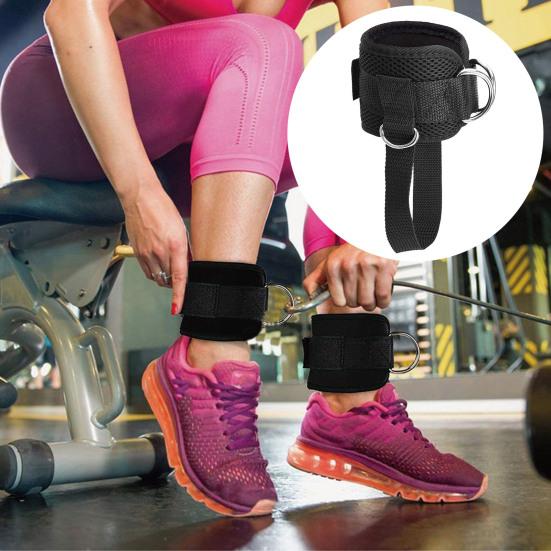 1 Pair Sports Ankle Strap with T-Lock Adapter Comfortable Padded Ankle Cuff Taekwondo Leg Strength Training Sports Protective