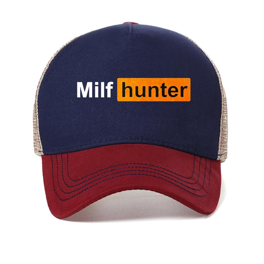 MILF Hunter Funny Adult Humor Joke for Men Who Love Milfs Baseball Cap Men Graphic  Street Casual Hat Casual Mesh Snapback Caps
