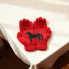 Black Horse Print Gloves Warm Ribbed Knitted Gloves Funny Horse Winter Gloves Gift for Men Women Driving Daily Errands Use