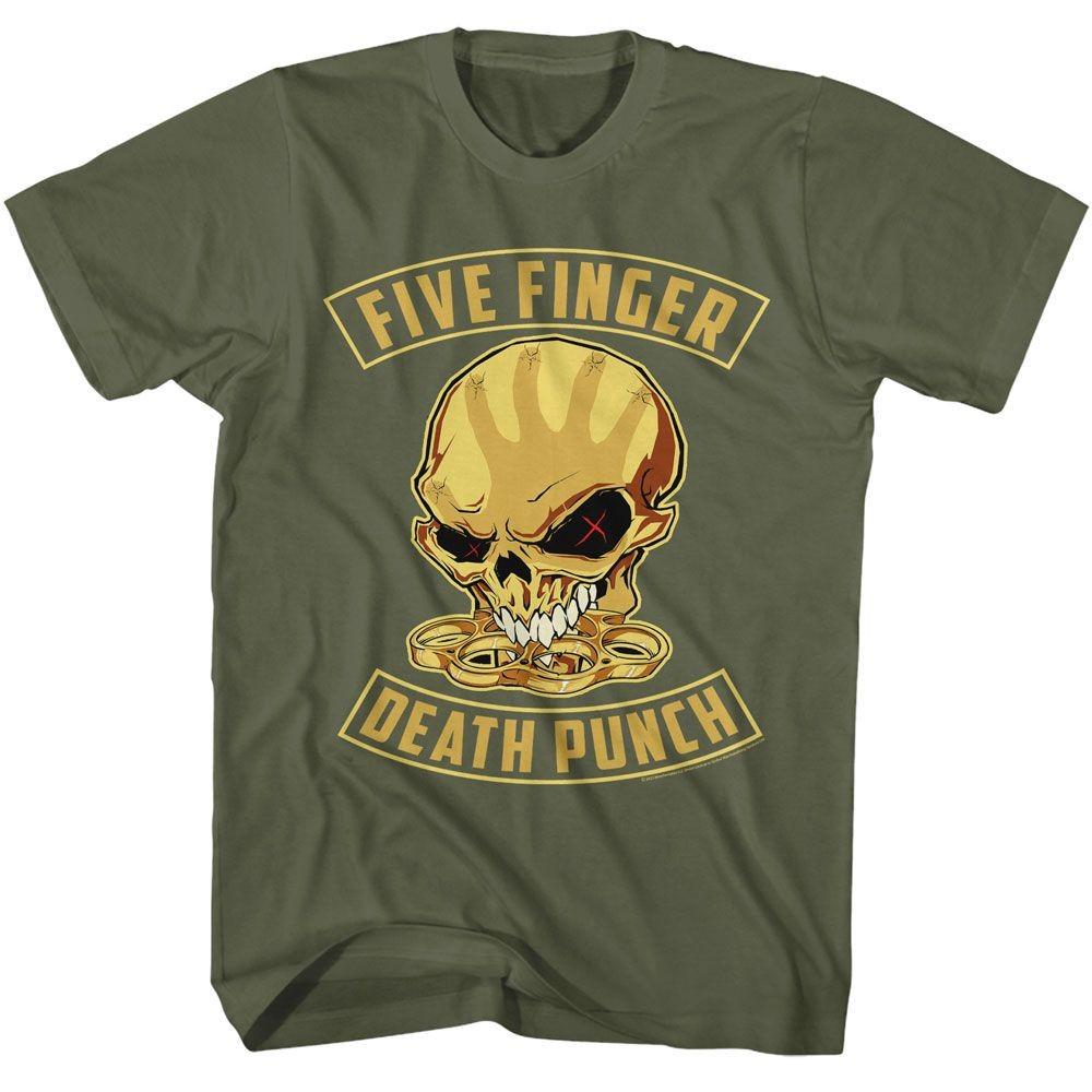 Five Finger Death Punch Skull And Knuckles Music Shirt M