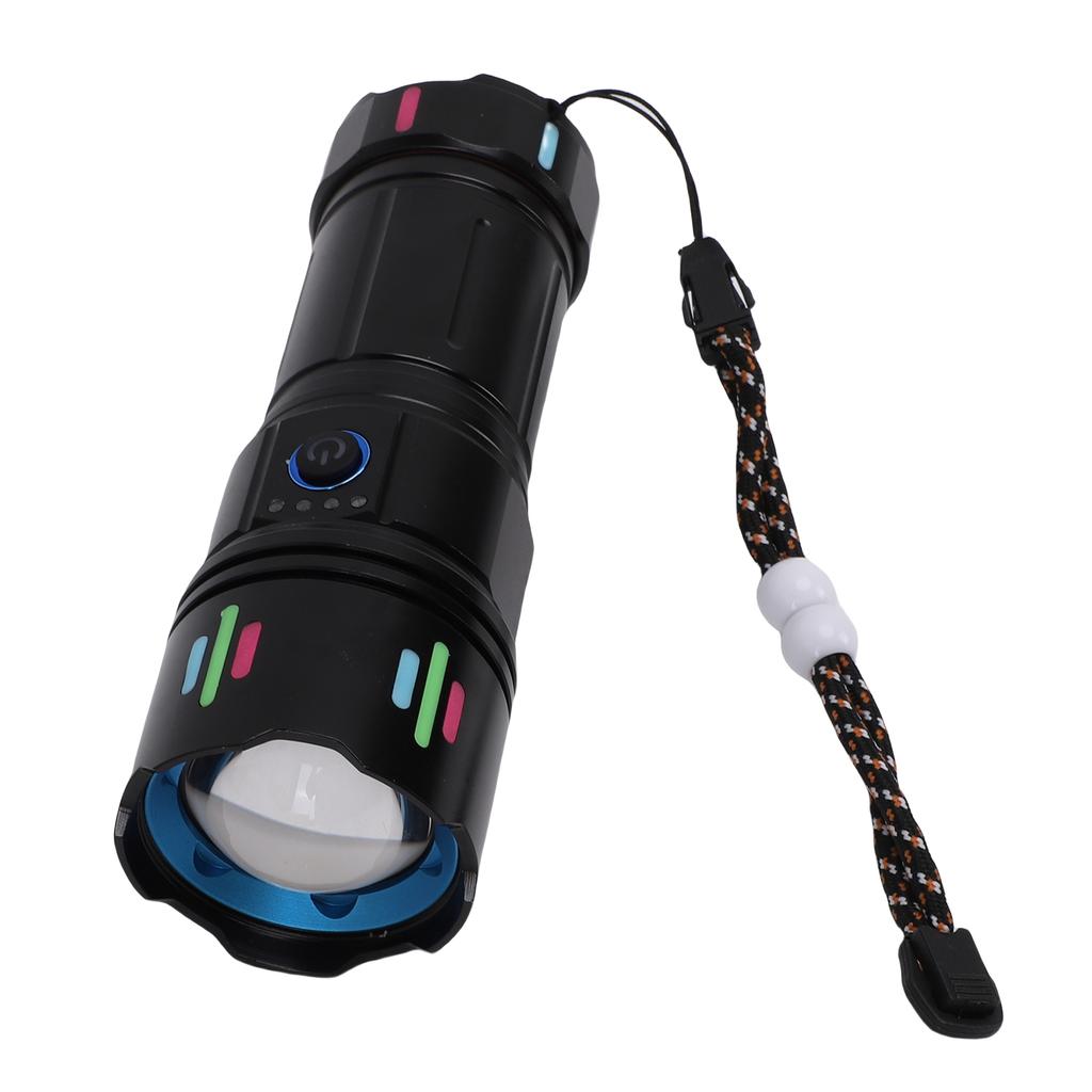 Rechargeable LED Flashlight with Digital Display Zoom 1800LM Super Bright Flash Light Waterproofing for Camping Hiking