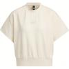 Adidas T Shirts Women's Ecru Crew Neck Moderate Straight Fit IM8868