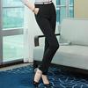 Dunkelblaue Slim-Fit Business-Hose für Damen mit mittlerer Taille und geradem Bein