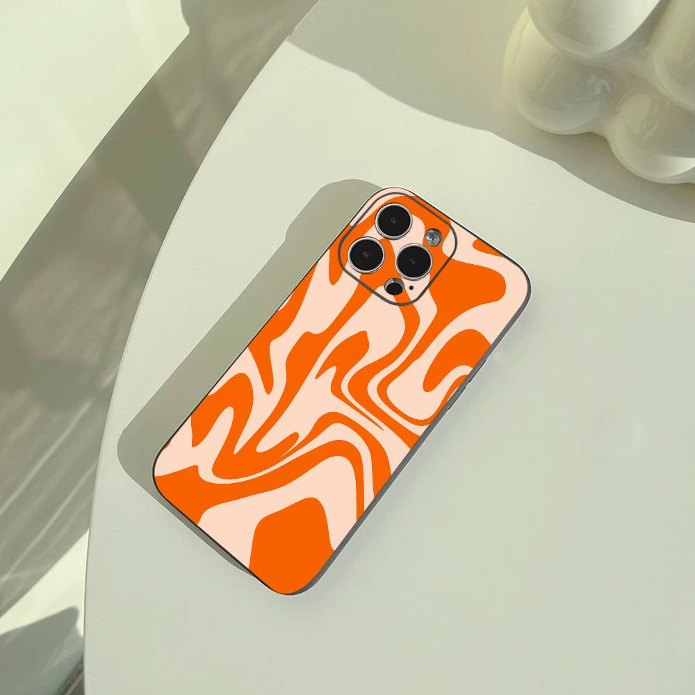 Abstract -FluidWavy Pattern Phone Case For iPhone 17,16,15,14,13,12,11 Pro Max, Lightweight and practical Soft Black Cover