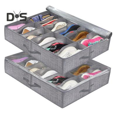 Shoes Storage Box Dust Proof Reinforced Handle Non Woven Fabric Under Bed Shoes Organizer Household Supplies