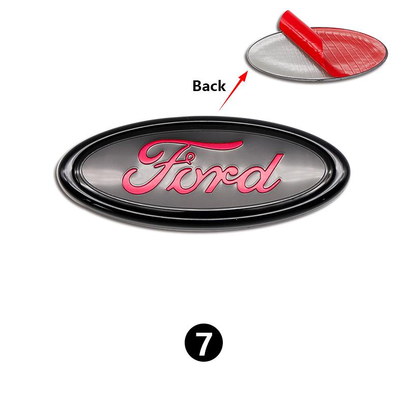 11.5x4.5cm 3D ABS Front Hood Rear Trunk Badge Emblem For Ford Fiesta Focus Mondeo Mustang Ranger Kuga Edge Auto Tuning Accessory