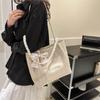 Solid Color Beach Shoulder Bag Balletcore Women Handbag Fashion Straw Woven Tote Bag  Ladies