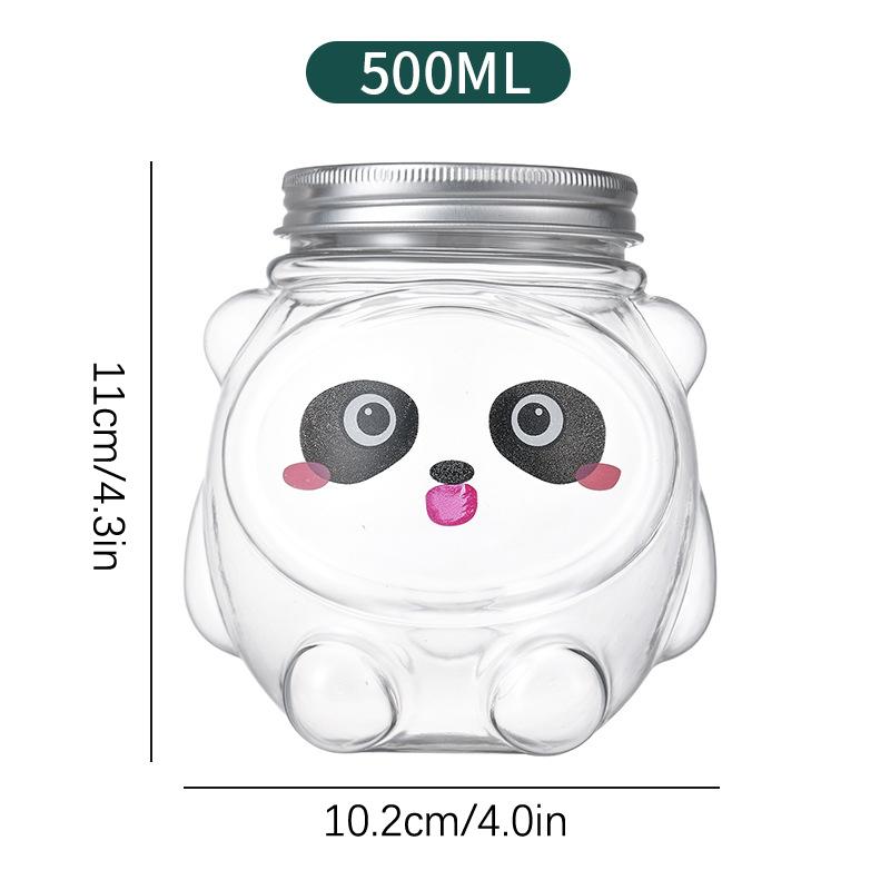 

Мультяшный прозрачный герметичный резервуар герметичная банка с крышкой панда хранение мини кукла орнамент банка разное зерновой резервуар пластиковая бутылка