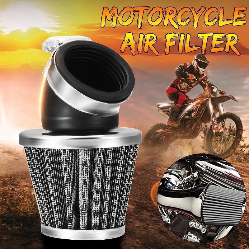 Motorcycle Air Filter 35mm 38mm 42mm 45mm 50mm Cleaner Motorbike Clamp-on 45 Degree Bend Air Intake Mushroom Head Filters Air Filters 7