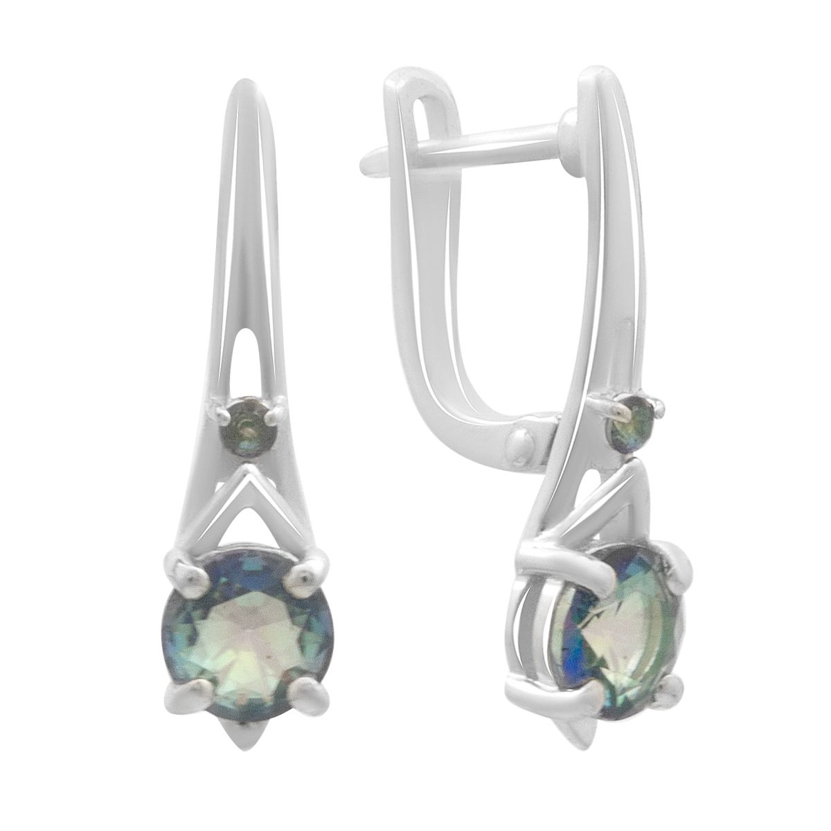 

Silver earrings with mystic topaz 1.225ct (2179207)