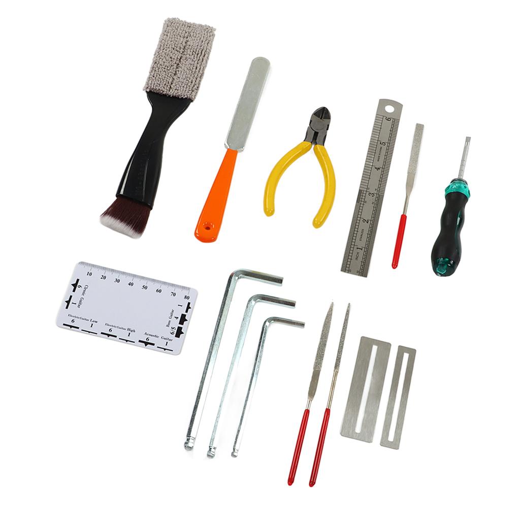 Guitar Repair Set Fret Grinding File Cleaning Brush Protection Gasket Maintenance Tools