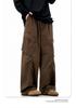 11KN Unisex Retro Wide Leg Work Pants with 3D Pockets - Pleated, Loose, Slimming, Casual, Long Fit