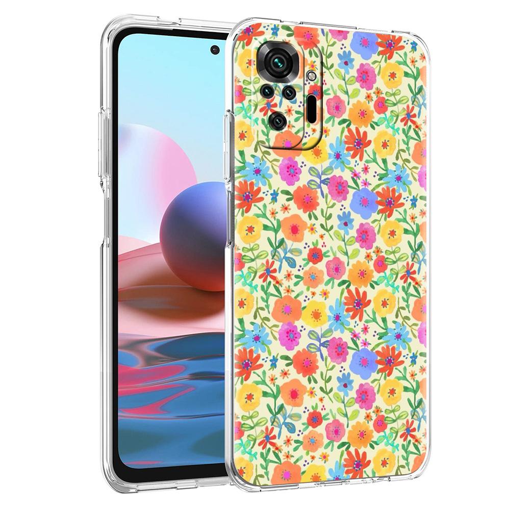 Phone Case For Xiaomi Redmi Note 15 14 5G 13 12 10 11 Pro Plus 4G 14C 13C 12C Soft TPU Cover Summer Colorful Flower