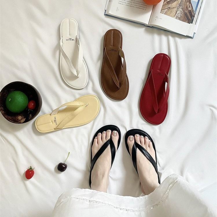 Fashion Shoes Slippers Soft Slipers Women Slides Low Rubber Flip Flops Comfort 2025 Flat Hawaiian Hoof Heels PU Round Toe Rome Casual Fa