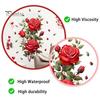 Botanical Wall Decoration for Living Room Red Rose Sticker, Watercolor Floral Peel and Stick Decal Boho Style Art Bedroom, Self-Adhesive Removable