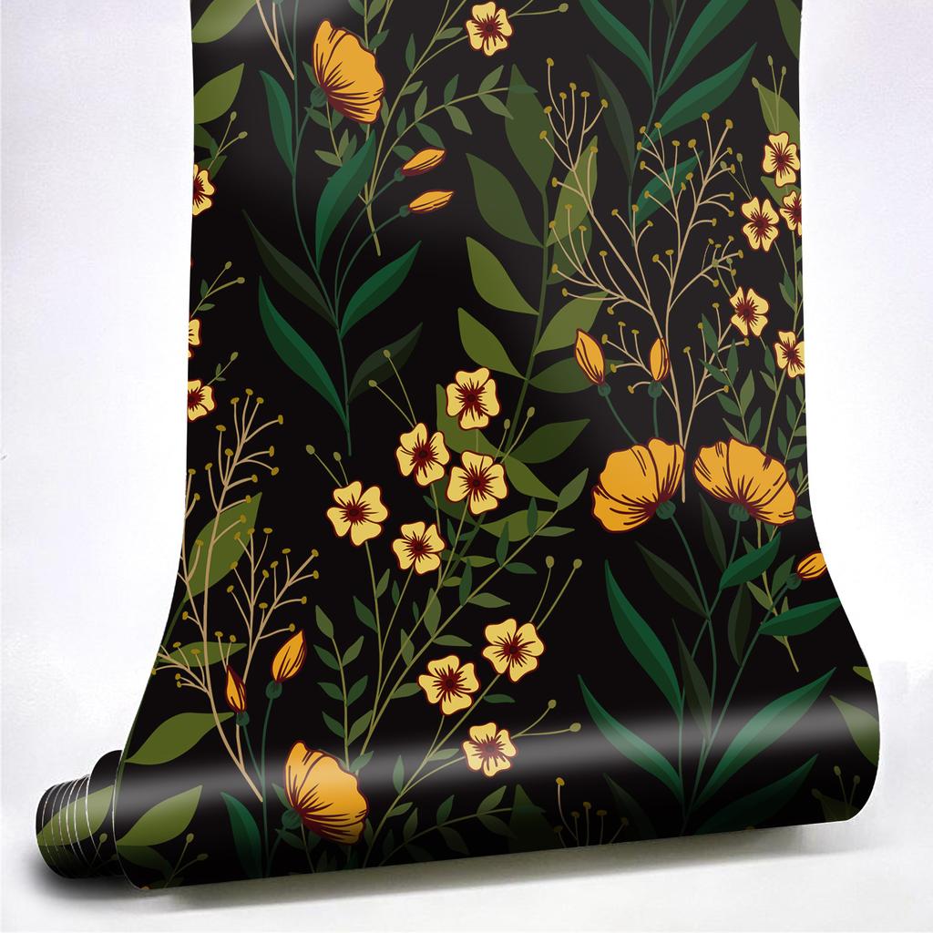 Watercolor Wild Plant Flower Wallpaper Waterproof Self Adhesive Furniture Sticker Home Decor Contact Paper