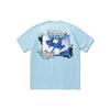 Li Ning T Shirts Unisex Sky Blue Crew Neck Moderate Straight Fit AHSU225-2
