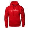 Man Mountain Heartbeat Hoodies Sweatshirt Long Sleeve Hooded Sweatshirt