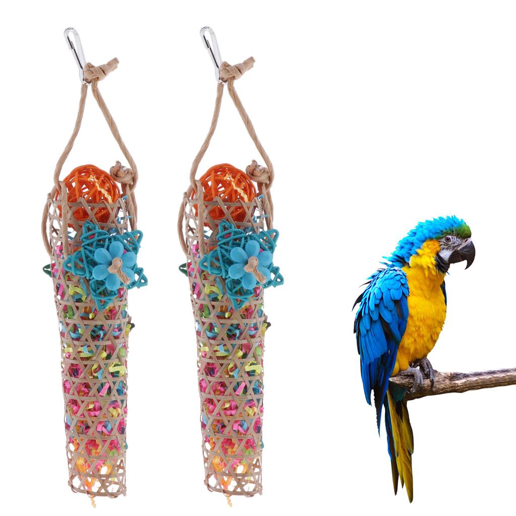 Set of Rattan Toys Birds Chew Macaws