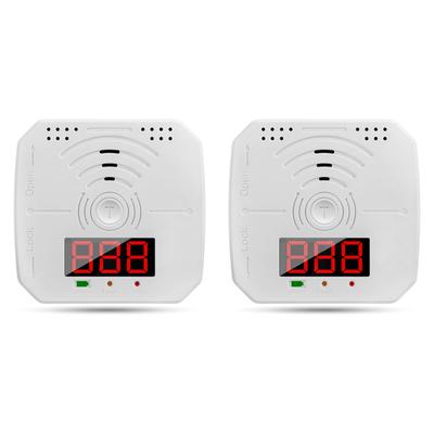 2 Paket Karbon Monoksit Dedektörü Taşınabilir CO Alarm Dedektörü Monitörü LCD Dijital Ekran Ses