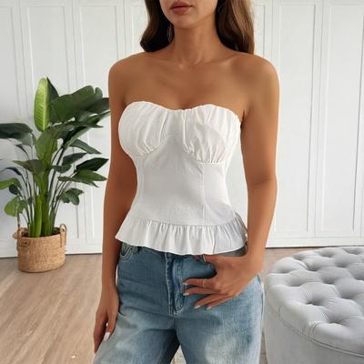 Hot Tube Top Ruffled Top Women's Spring Summer