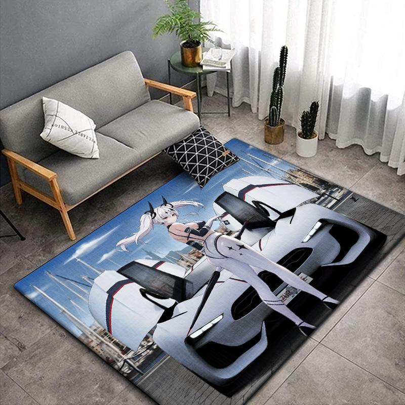 Anime Car Beauty Carpet for Living Room,Soft Flannel Rug for Bedroom ,Anti-Slip  BATHROOM Mat, Baby Play mat,Boys' Room Decor