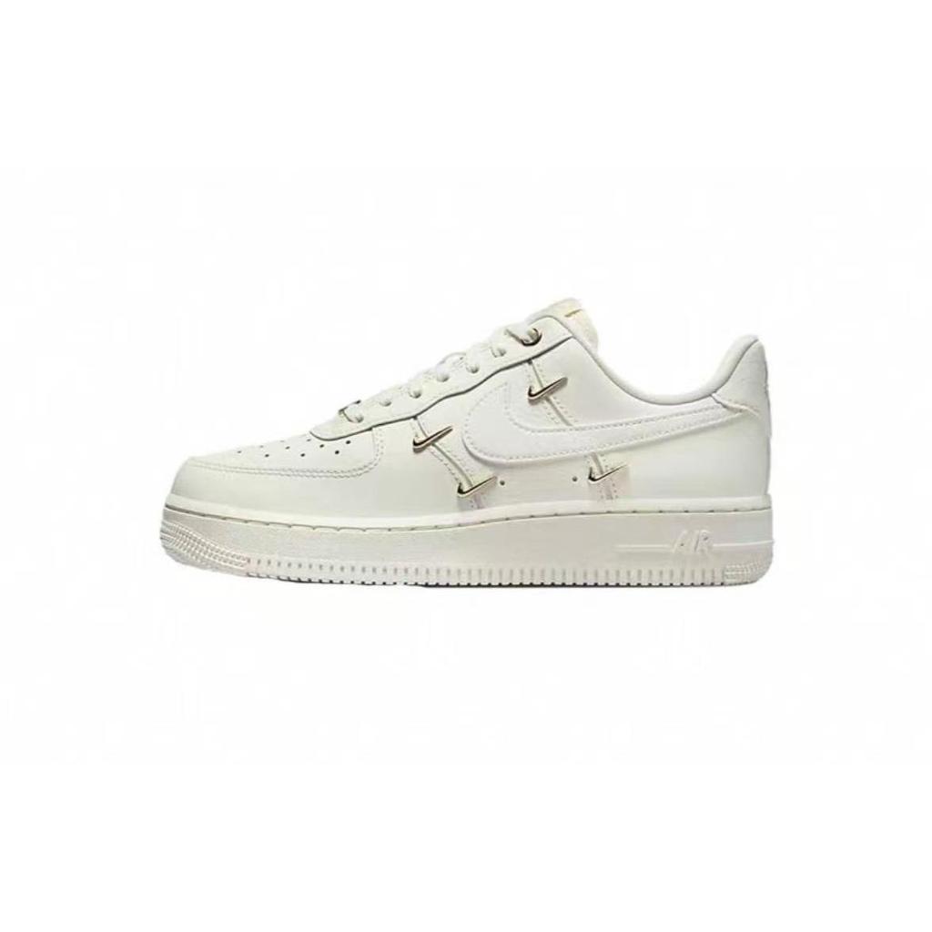 Nike Air Force 1 Slip Resistant Abrasion Resistant Low top Skateboard Shoes Women's White FV3654-111(team1070-)