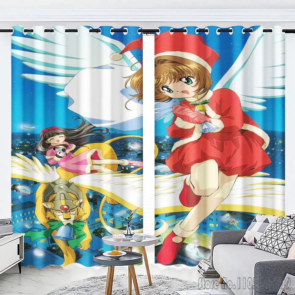 Cardcaptor Sakura Window Curtain 3D Print Blackout Curtains Living Room Bedroom Decor Kids Gift