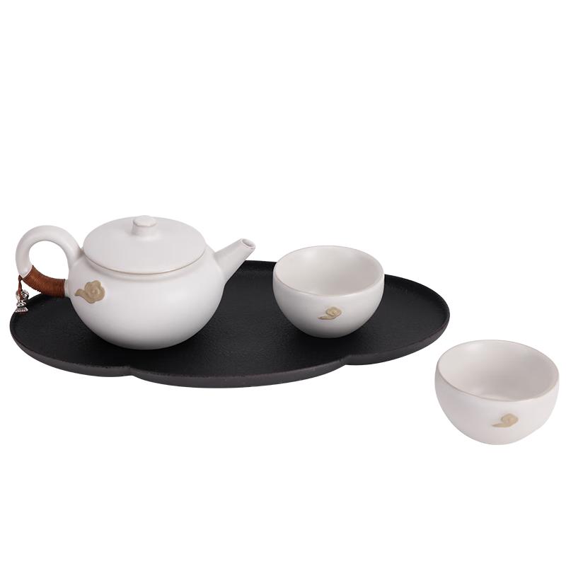 Wanqiantang High-End Ceramic Kung Fu Tea Set with Tea Tray