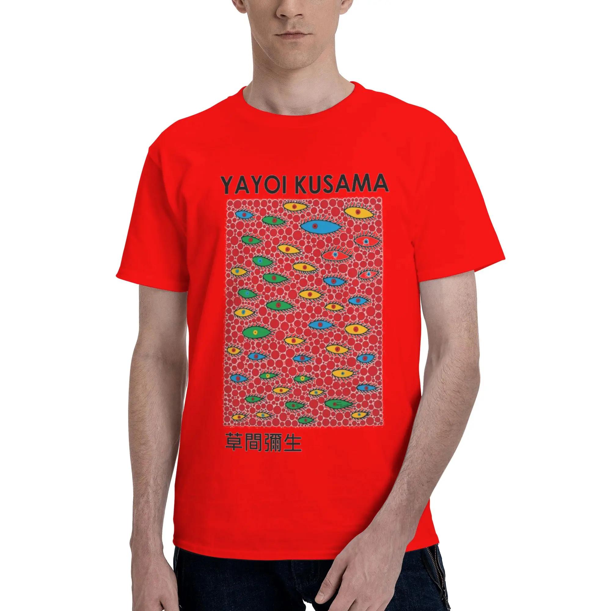 Yayoi Kusama Abstract Painting 100 Cotton TShirt Mens Funny T Shirts Men Crew Neck Short Sleeve S6XL S