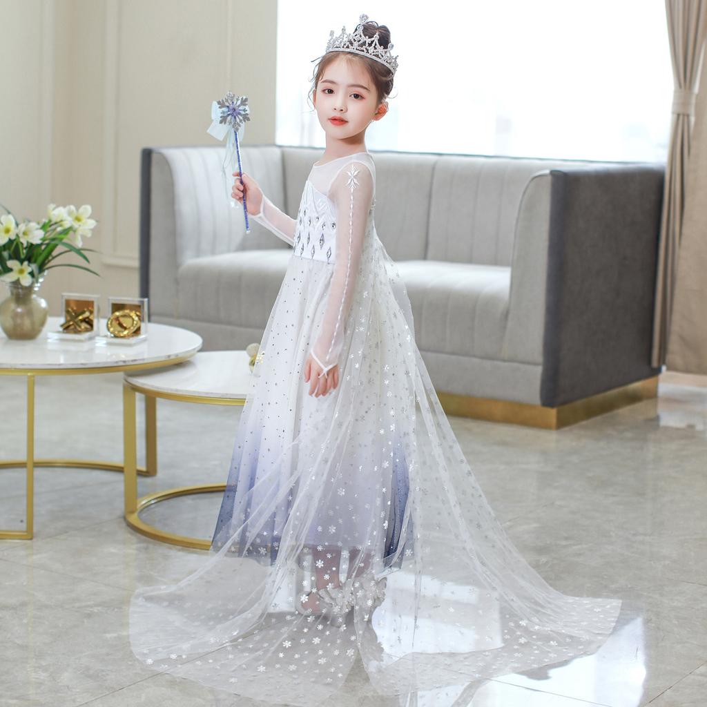 Frozen 2 Elsa Girls Dress Summer Queen Elsa Princess Dress Elsa Kids Dress
