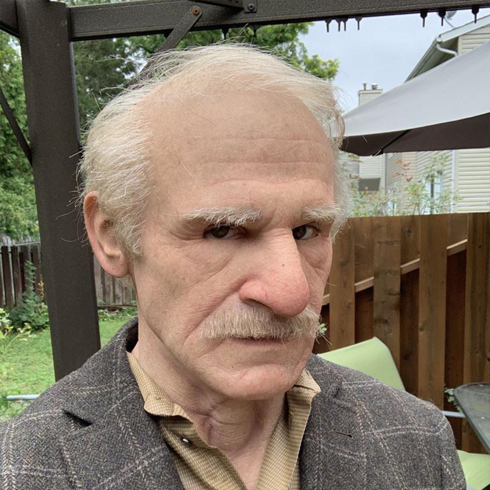 Halloween Scary Cosplay Masks Latex Old Man Horror Wrinkle Face Masks Simulation Thriller Atmosphere Tricky Costume Props