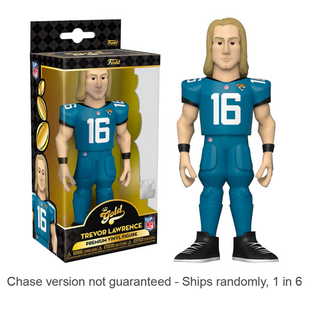 

НФЛ: Jaguar Trevor Lawrence 5 Vnyl Gold Chase поставляется 1 из 6