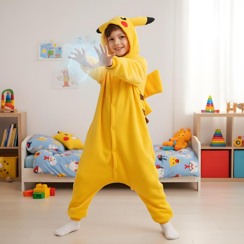 Piżama Onesie Kigurumi Kostium Przebranie Pokemon Pikachu Dzieci 105-115Cm