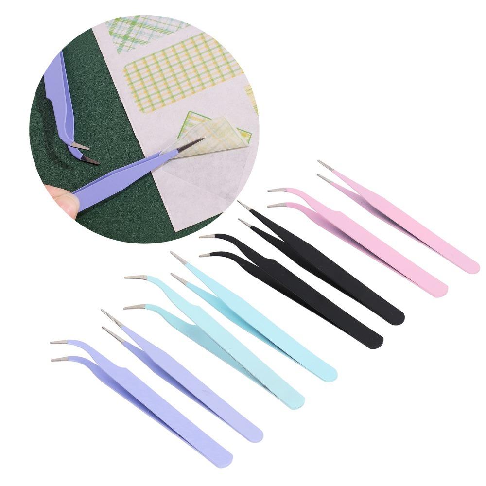 8pcs Protective Cover Accuracy Tweezer Thickened Handle High Carbon Steel Tweezer Electronics