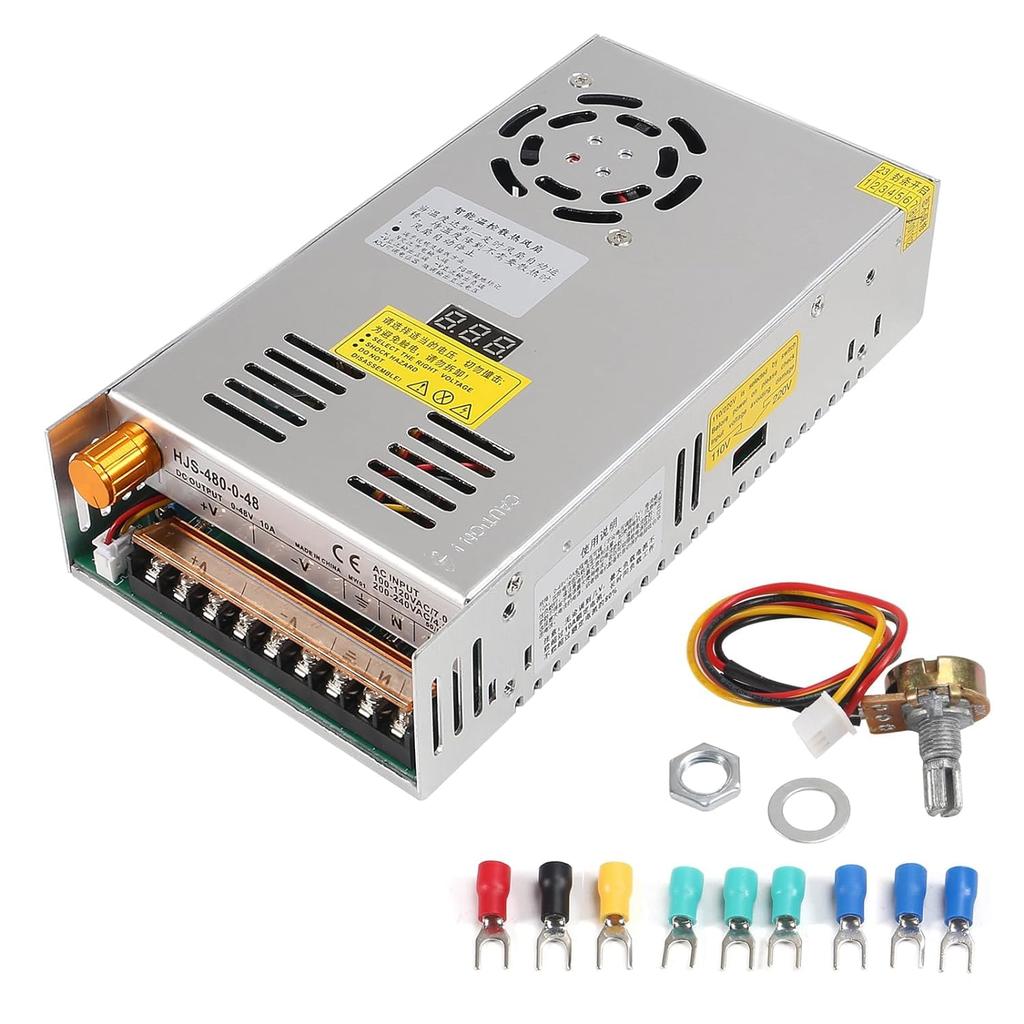 Adjustable DC Power Supply Voltage 48V AC to DC Module Switching Power Supply with Digital 480W 10A Voltage Regulator Transformer for and Radios
